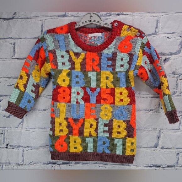 Burberry Children Kids Girls Sweater Dress Alphabet Knit Italy Size 4(US) - Picture 1 of 13